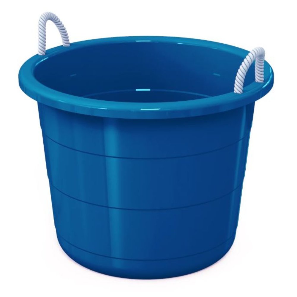 Flexible Tub with Rope Handles - Plastic Durable Organizer, Laundry Basket